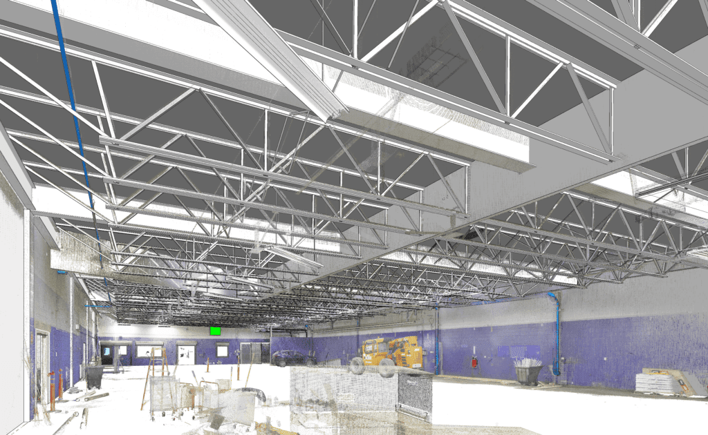 BIM model highlighting demolition phases for casino retrofit