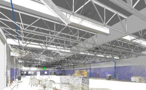 BIM model highlighting demolition phases for casino retrofit