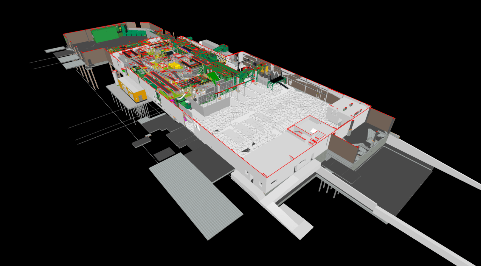 Fortune 100 Waste Management Account: 40+ MRF Retrofits Documented Since Introducing 3D Laser Scanning 4 Laser-scanned 3-D model of Waste Management recycling facility interior