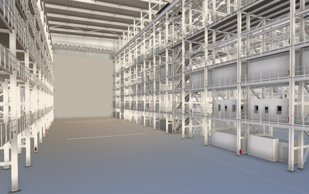 Large industrial warehouse interior view