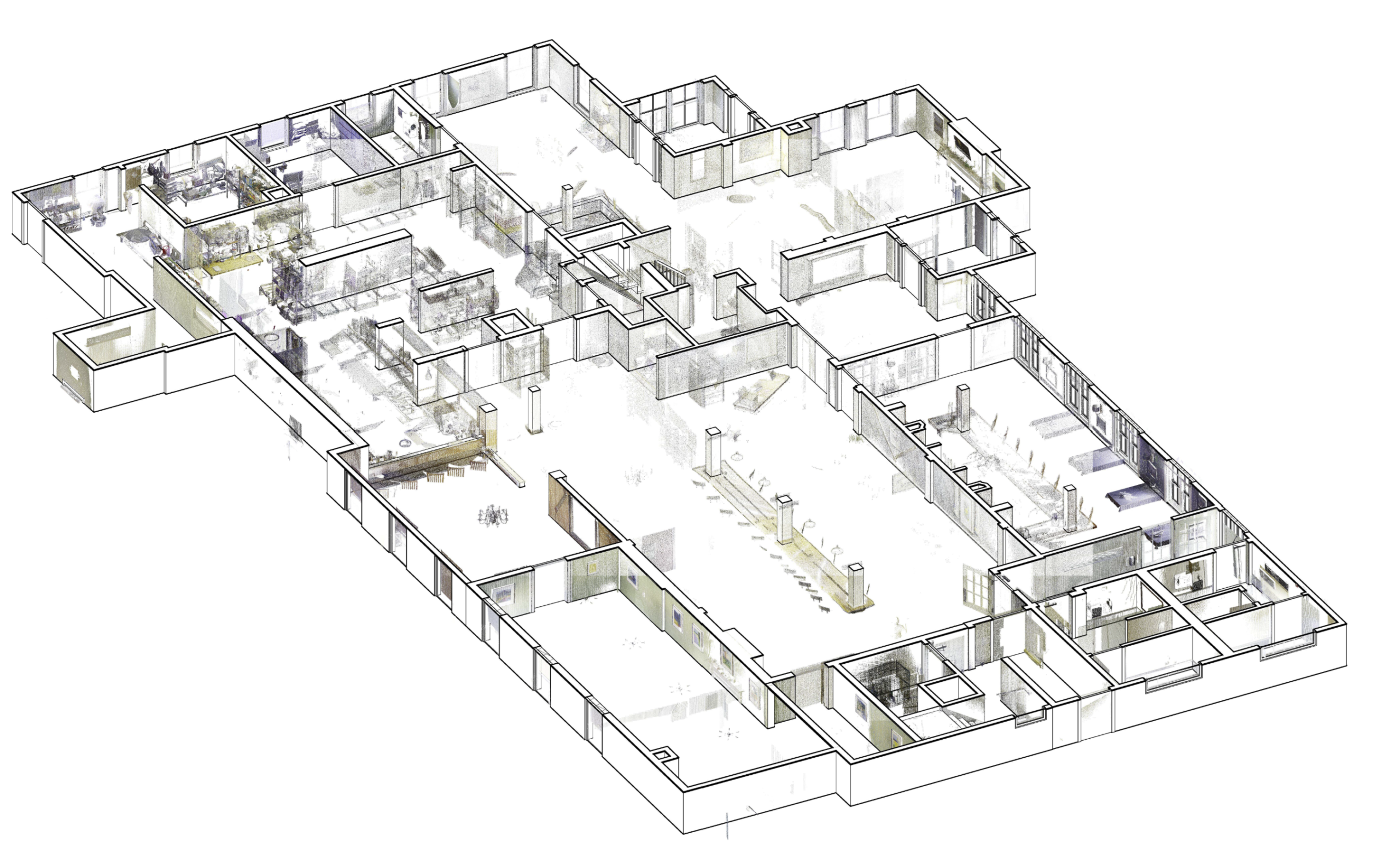 Existing-Conditions Documentation for Two Historic Buildings 3 Architectural layout of a building.