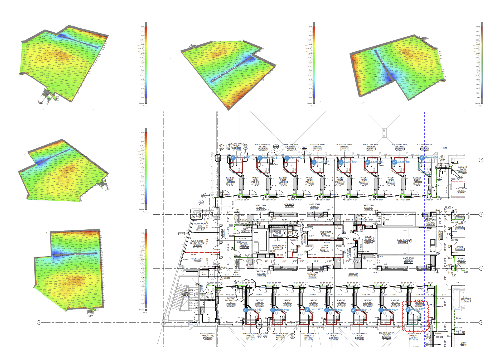 Topographic maps and building floor plan